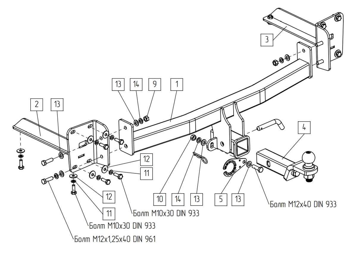 Фаркоп TowRus для Volkswagen Teramont 2022-2026 269092 в Новосибирск