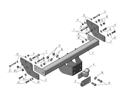 Фаркоп Лидер Плюс для Sollers SF5 2026- S501-FC в Новосибирск